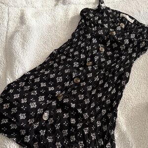 Black and White Button-Up Dress